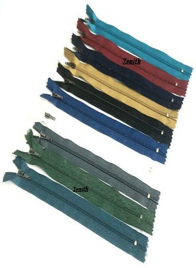 Zenith Polyester Auto-Lock 8-inches Zip for Pants, Palazzos Multicolour - Set of 60 8 inch Tailoring Zips Perfect Fasteners for Dressmaking Repairs & Embellishing Tailoring Zips Perfect Fasteners - Image 1